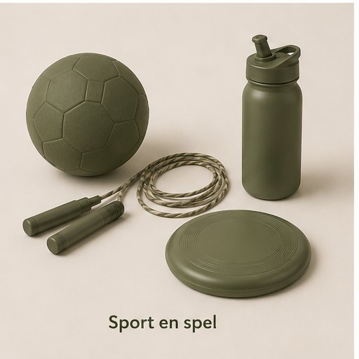 Bal, springtouw en frisbee